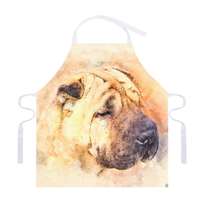 Shar Pei Portrait Print Adjustable Apron