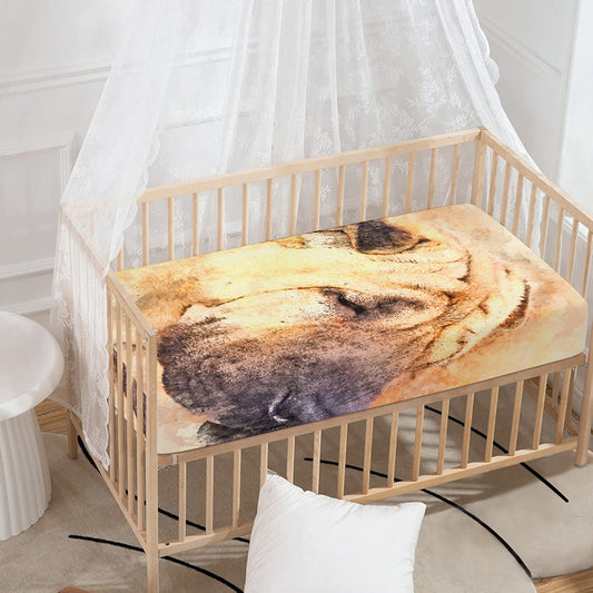 Shar Pei Portrait Print Baby Crib Sheet
