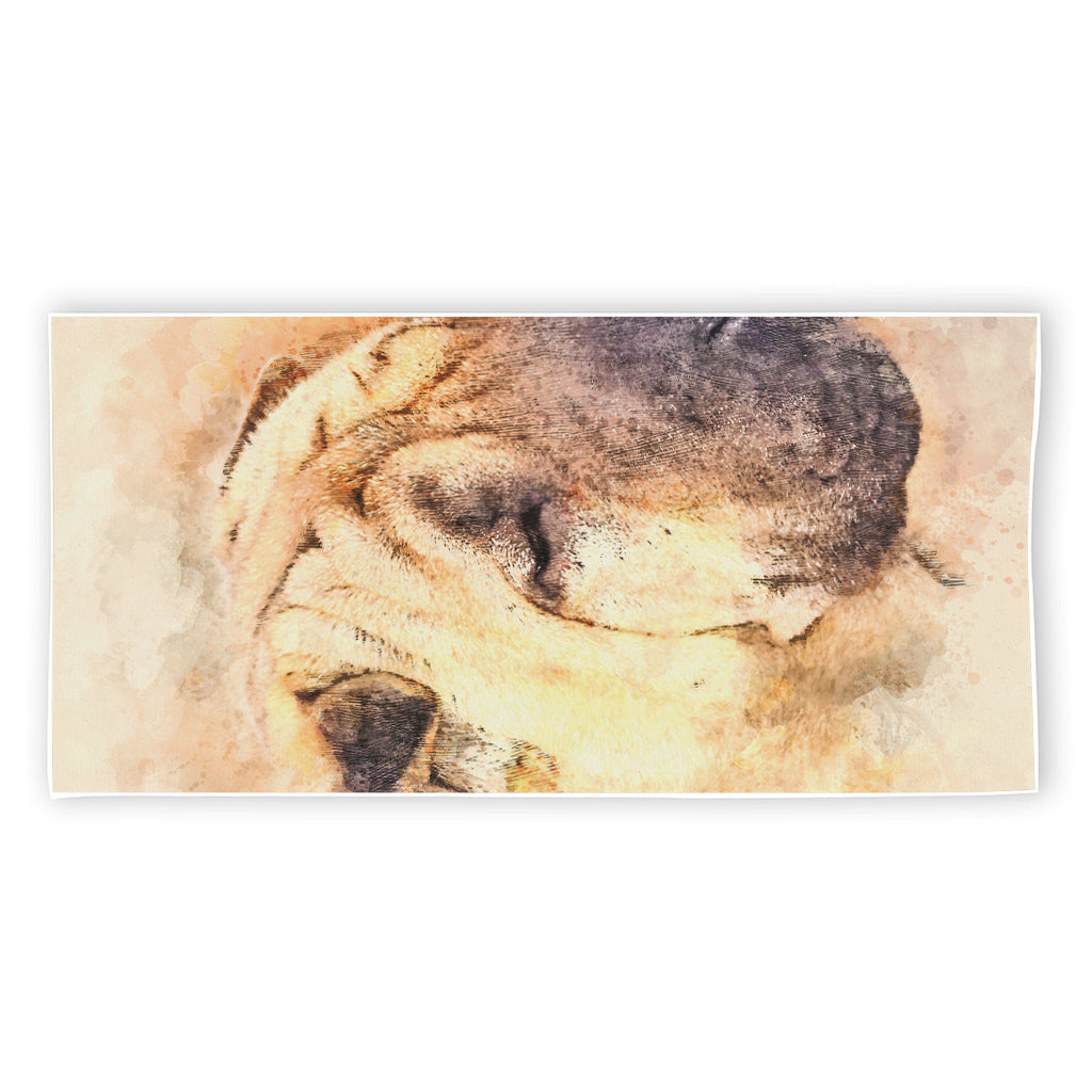 Shar Pei Portrait Print Beach Towel