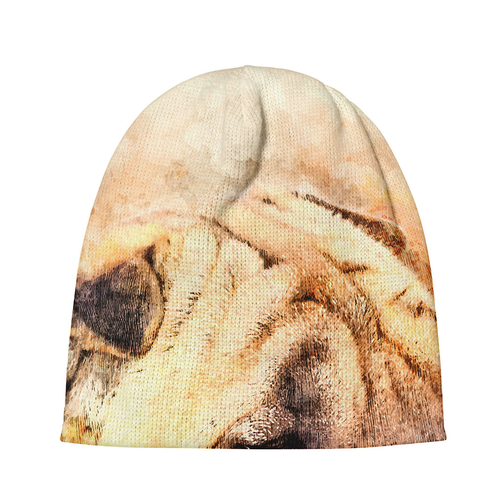 Shar Pei Portrait Print Beanie
