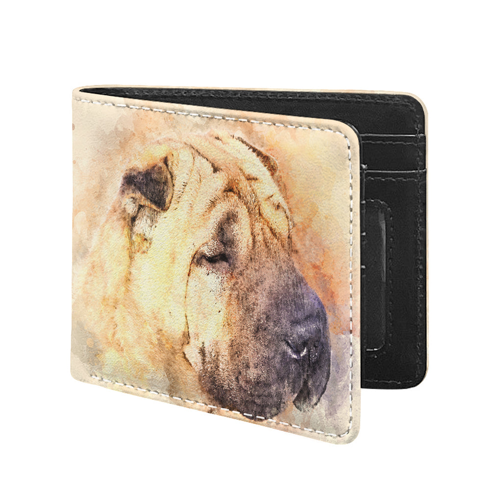 Shar Pei Portrait Print Bifold Wallet