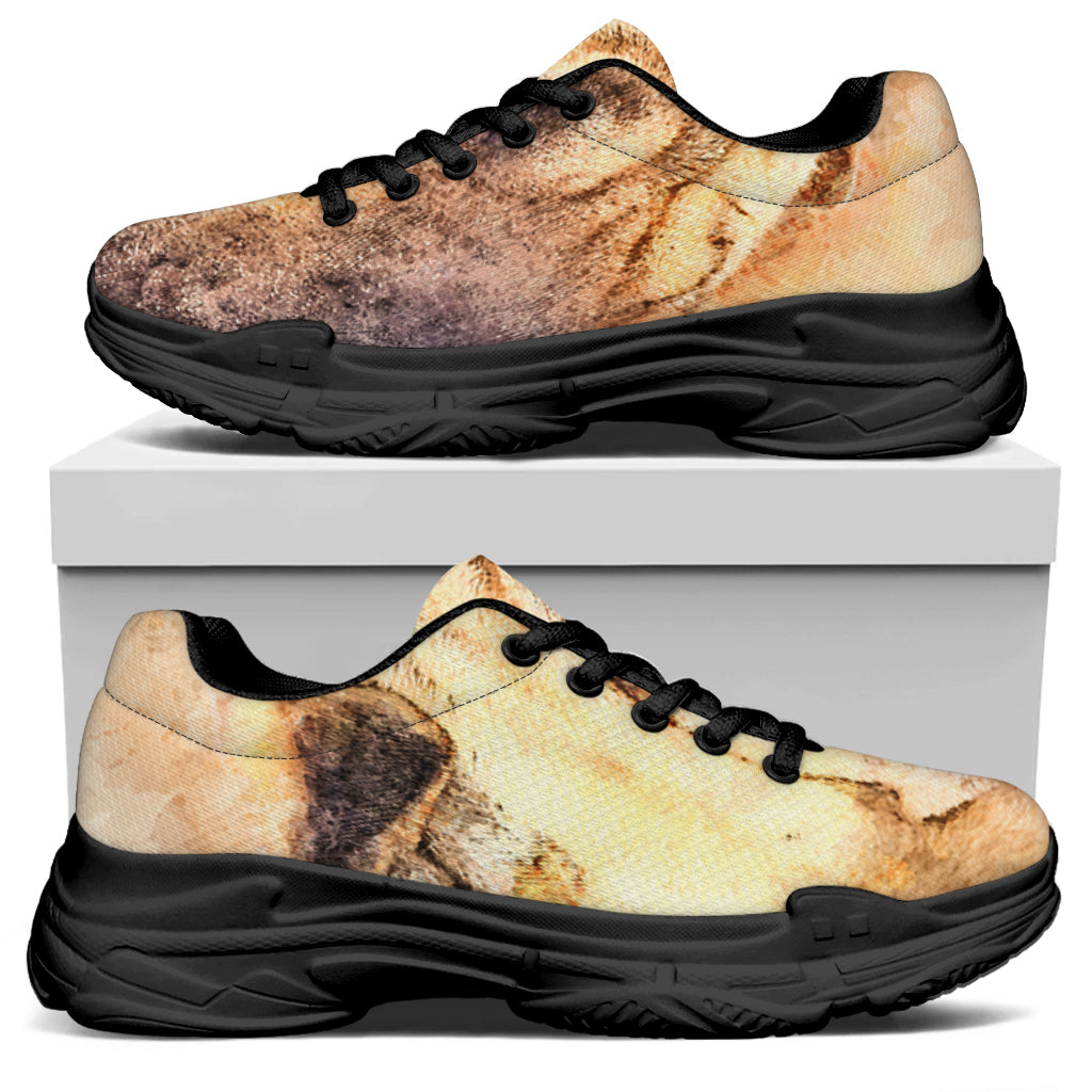 Shar Pei Portrait Print Black Chunky Shoes