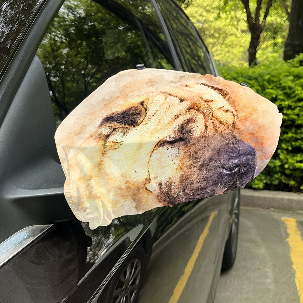 Shar Pei Portrait Print Car Side Mirror Covers