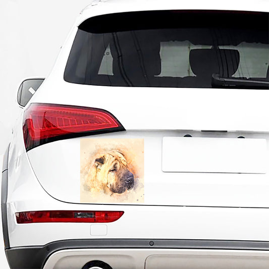 Shar Pei Portrait Print Car Sticker