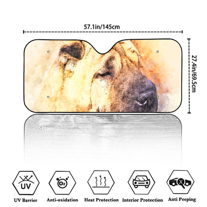Shar Pei Portrait Print Car Windshield Sun Shade
