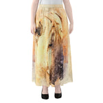 Shar Pei Portrait Print Chiffon Maxi Skirt