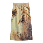 Shar Pei Portrait Print Cotton Front Slit Maxi Skirt