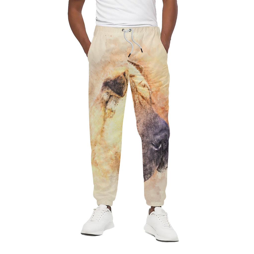 Shar Pei Portrait Print Cotton Pants