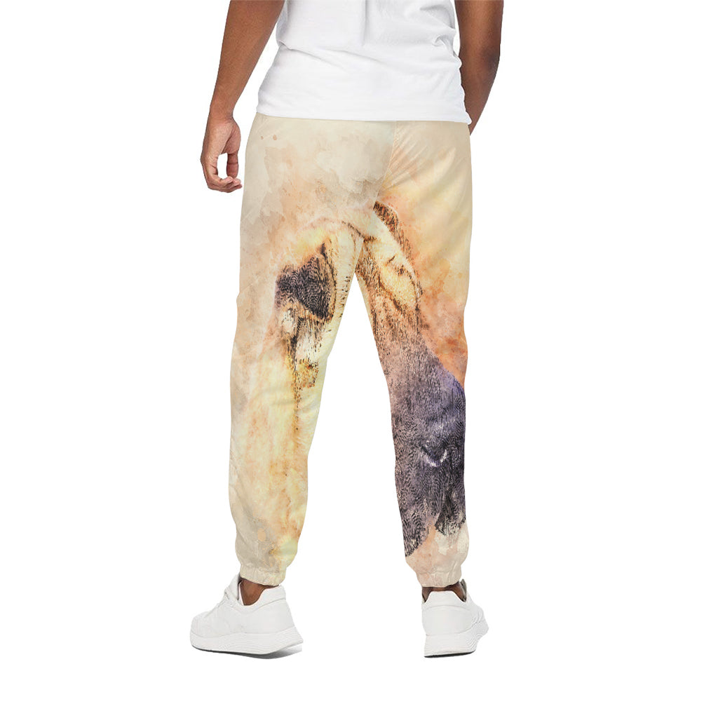 Shar Pei Portrait Print Cotton Pants