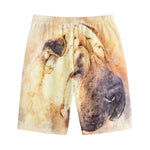 Shar Pei Portrait Print Cotton Shorts