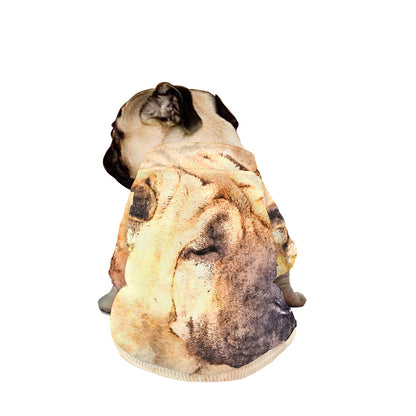 Shar Pei Portrait Print Dog Zip Up Jacket