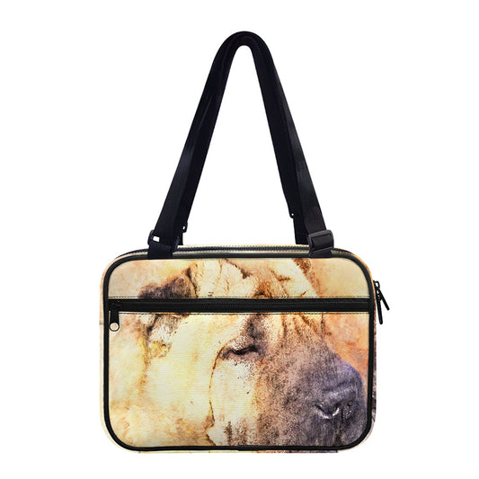 Shar Pei Portrait Print Double Strap Bible Bag