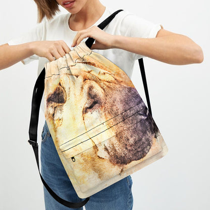 Shar Pei Portrait Print Drawstring Backpack