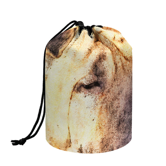 Shar Pei Portrait Print Drawstring Makeup Bag