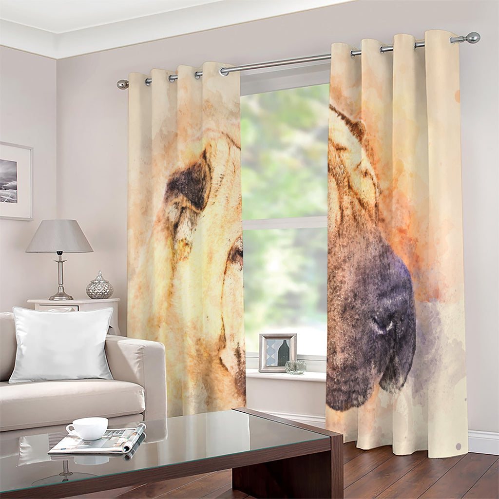 Shar Pei Portrait Print Extra Wide Grommet Curtains