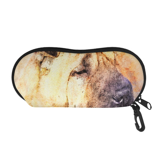Shar Pei Portrait Print Glasses Case