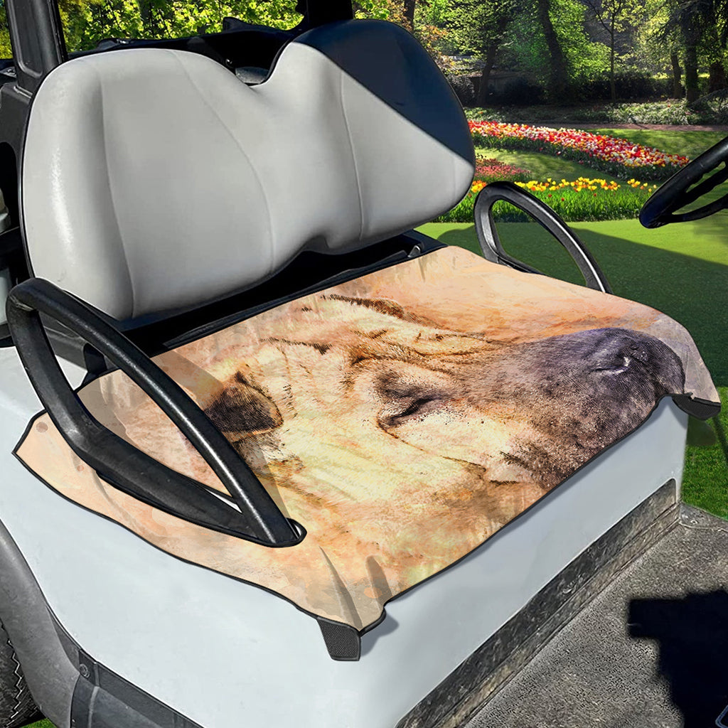 Shar Pei Portrait Print Golf Cart Seat Cover