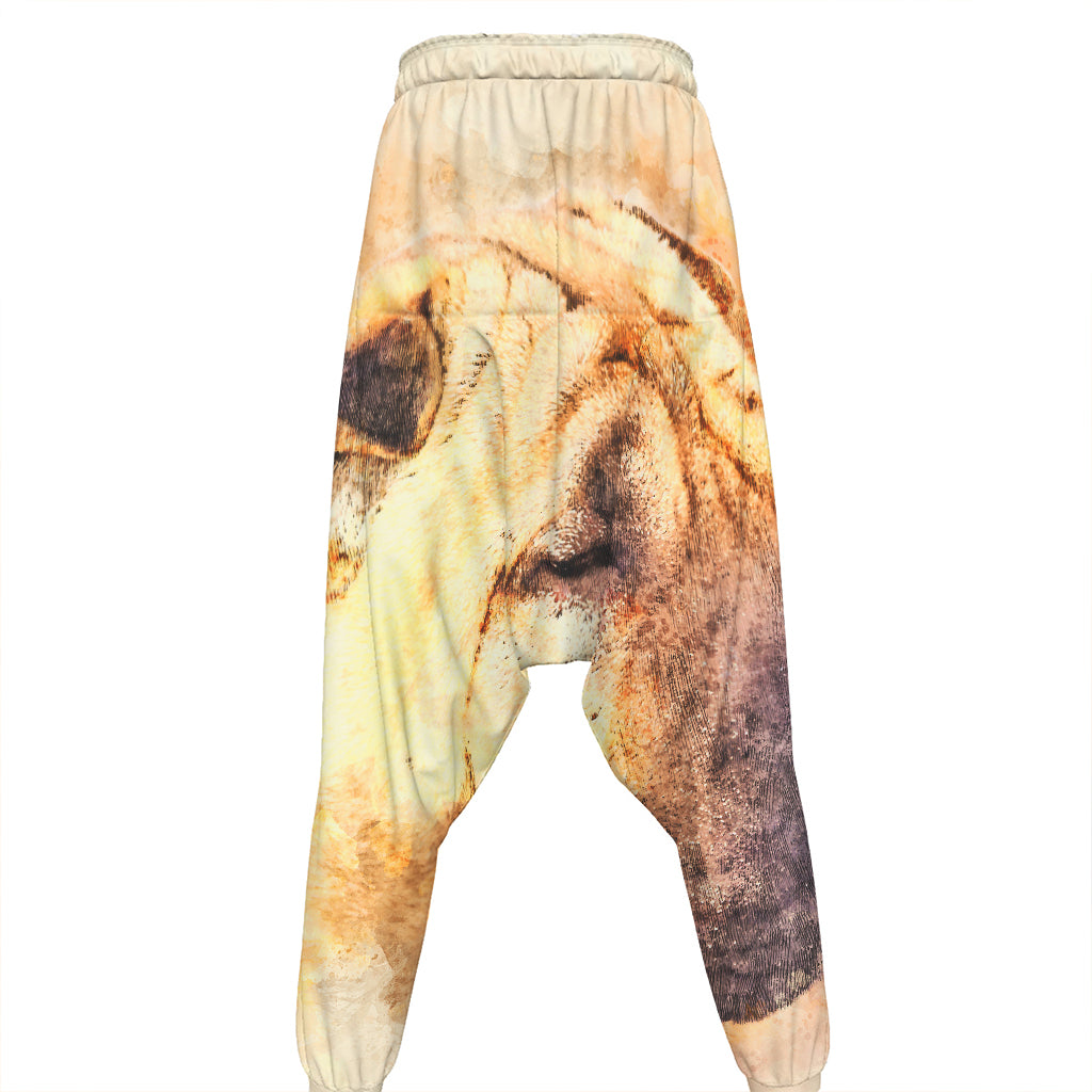 Shar Pei Portrait Print Hammer Pants