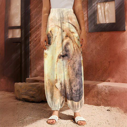 Shar Pei Portrait Print Harem Pants