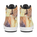 Shar Pei Portrait Print High Top Leather Sneakers