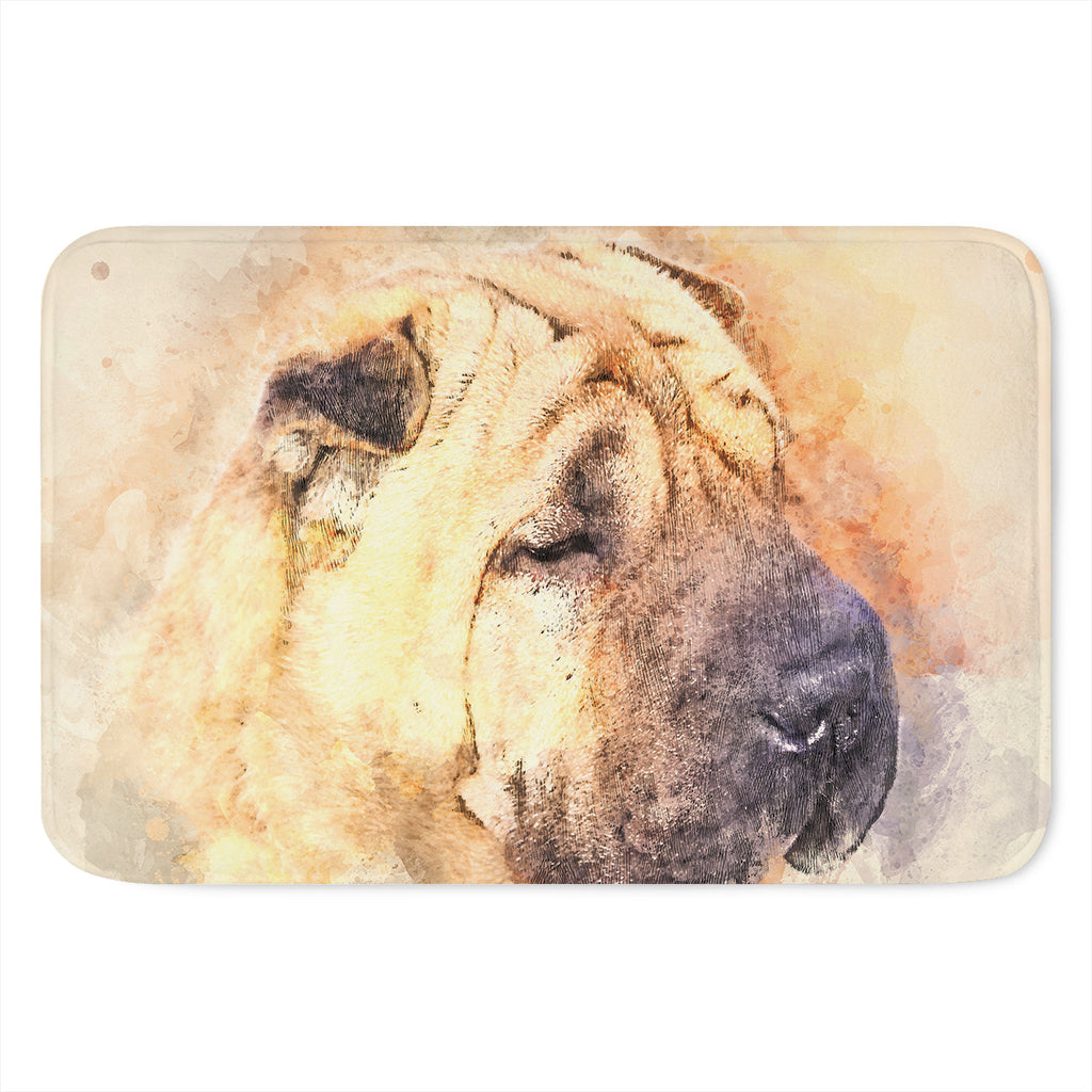Shar Pei Portrait Print Indoor Door Mat