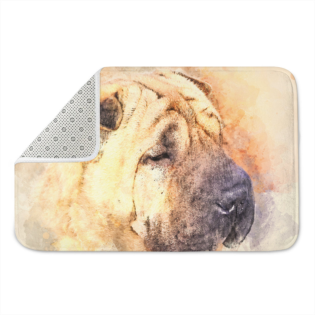 Shar Pei Portrait Print Indoor Door Mat