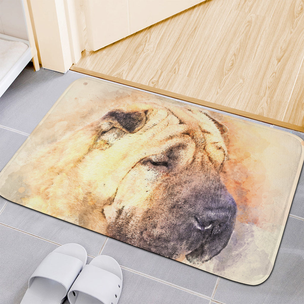 Shar Pei Portrait Print Indoor Door Mat