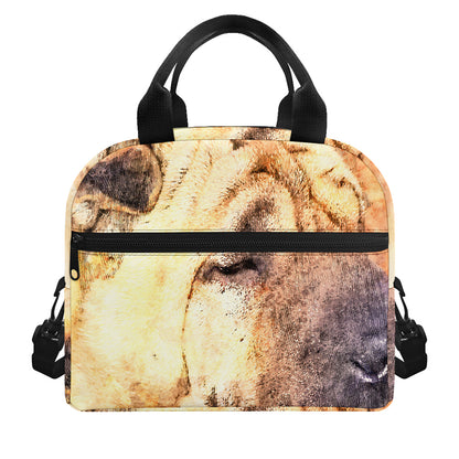 Shar Pei Portrait Print Insulated Lunch Bag