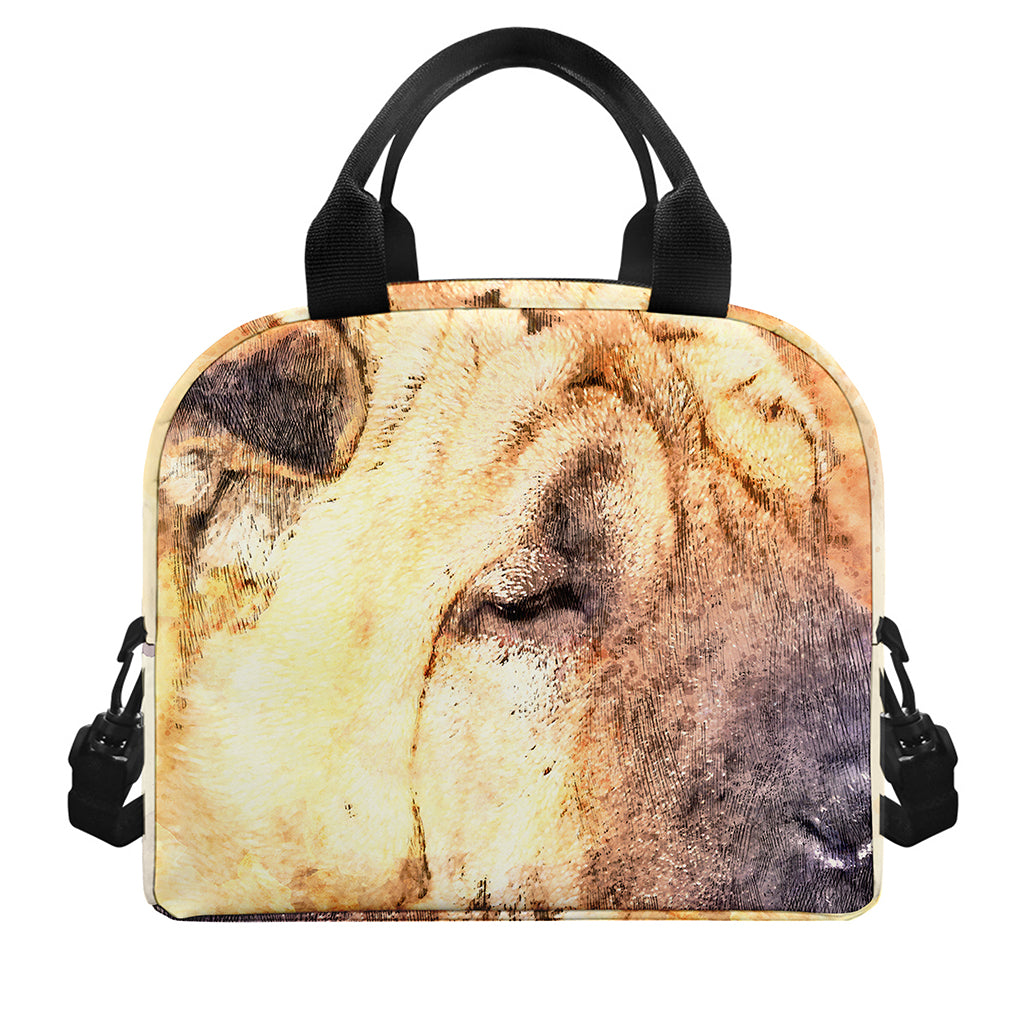 Shar Pei Portrait Print Insulated Lunch Bag
