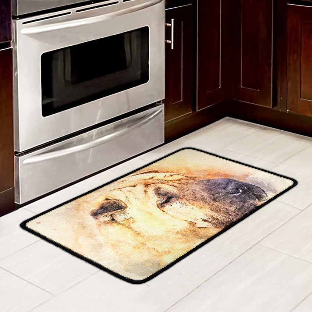 Shar Pei Portrait Print Kitchen Mat
