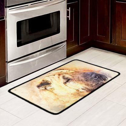 Shar Pei Portrait Print Kitchen Mat