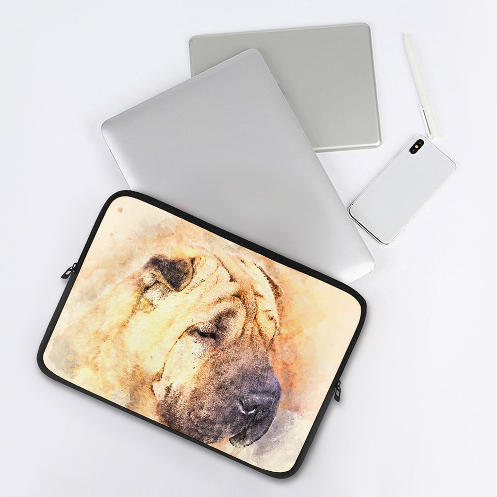 Shar Pei Portrait Print Laptop Sleeve