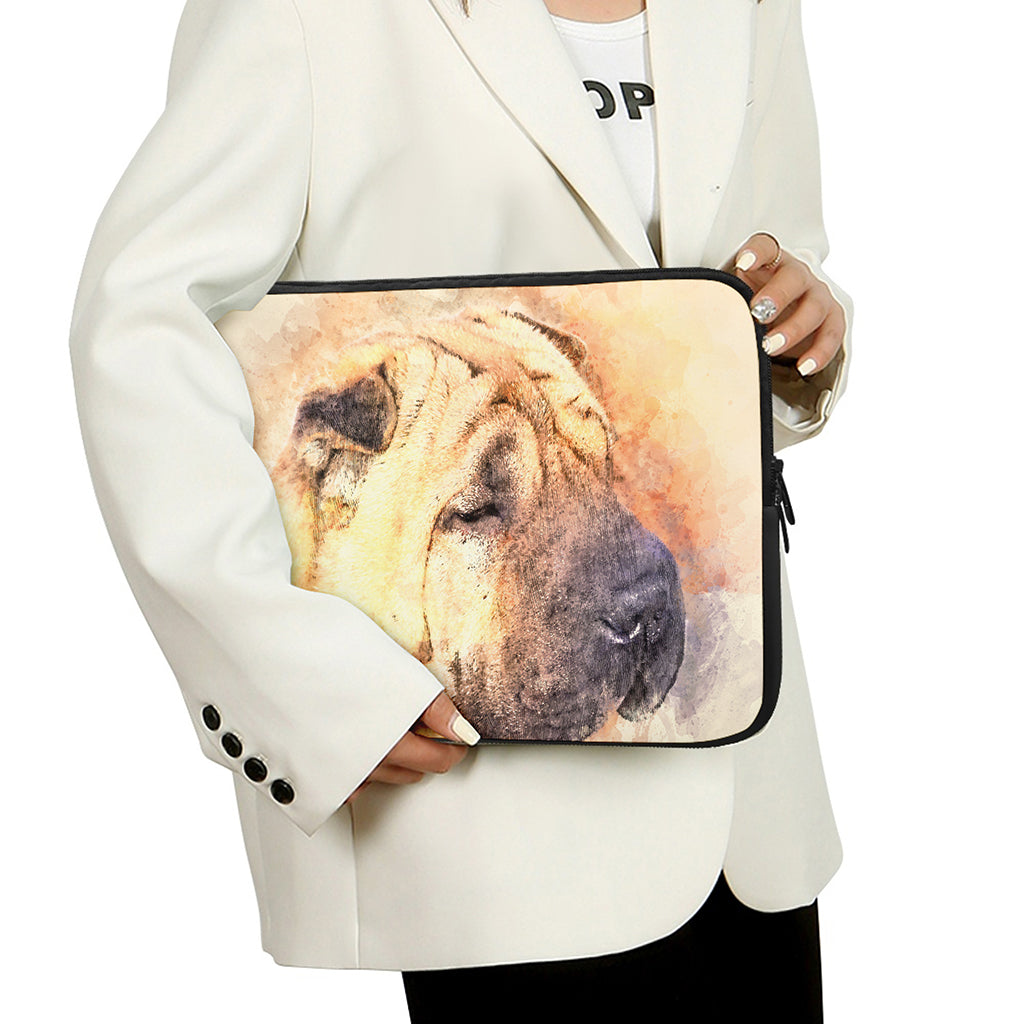 Shar Pei Portrait Print Laptop Sleeve