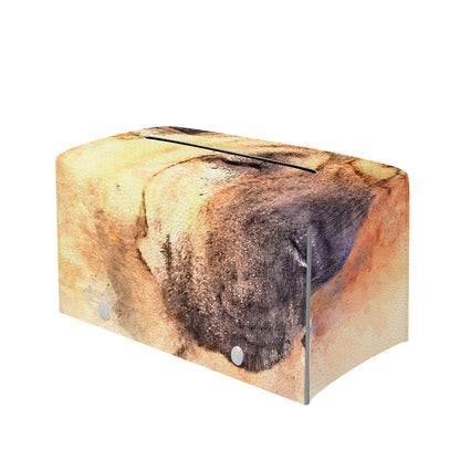 Shar Pei Portrait Print Leather Tissue Box Cover