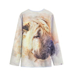 Shar Pei Portrait Print Long Sleeve Short Coat