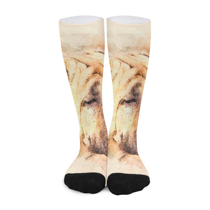 Shar Pei Portrait Print Long Socks