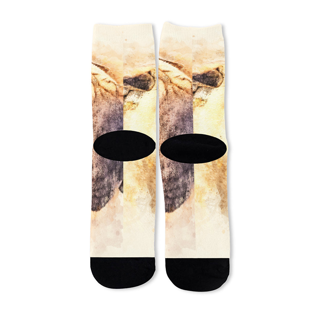 Shar Pei Portrait Print Long Socks