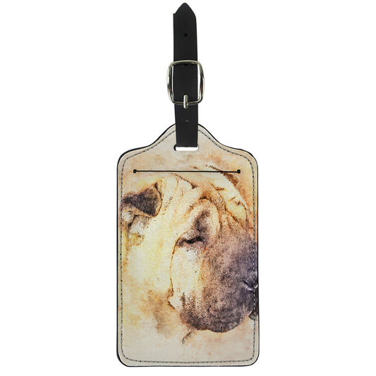 Shar Pei Portrait Print Luggage Tag