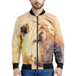 Shar Pei Portrait Print Men's Bomber Jacket