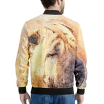 Shar Pei Portrait Print Men's Bomber Jacket
