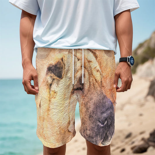 Shar Pei Portrait Print Men's Cargo Shorts
