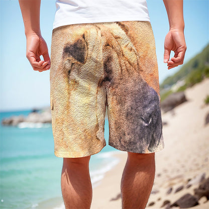 Shar Pei Portrait Print Men's Cargo Shorts