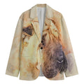 Shar Pei Portrait Print Men's Cotton Blazer
