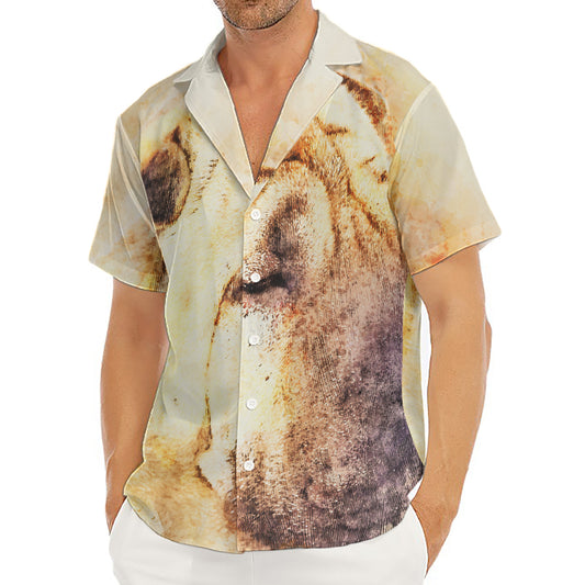 Shar Pei Portrait Print Men's Deep V-Neck Shirt