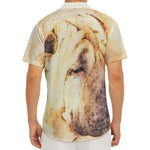 Shar Pei Portrait Print Men's Deep V-Neck Shirt