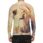 Shar Pei Portrait Print Men's Long Sleeve Rash Guard