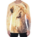 Shar Pei Portrait Print Men's Long Sleeve T-Shirt