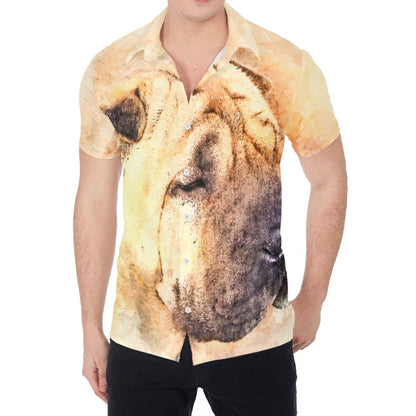 Shar Pei Portrait Print Men's Shirt