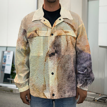 Shar Pei Portrait Print Men's Shirt Jacket