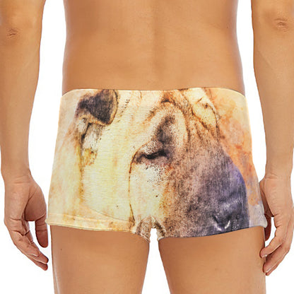 Shar Pei Portrait Print Men's Short Boxer Briefs